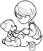 A coloring page of precious moments